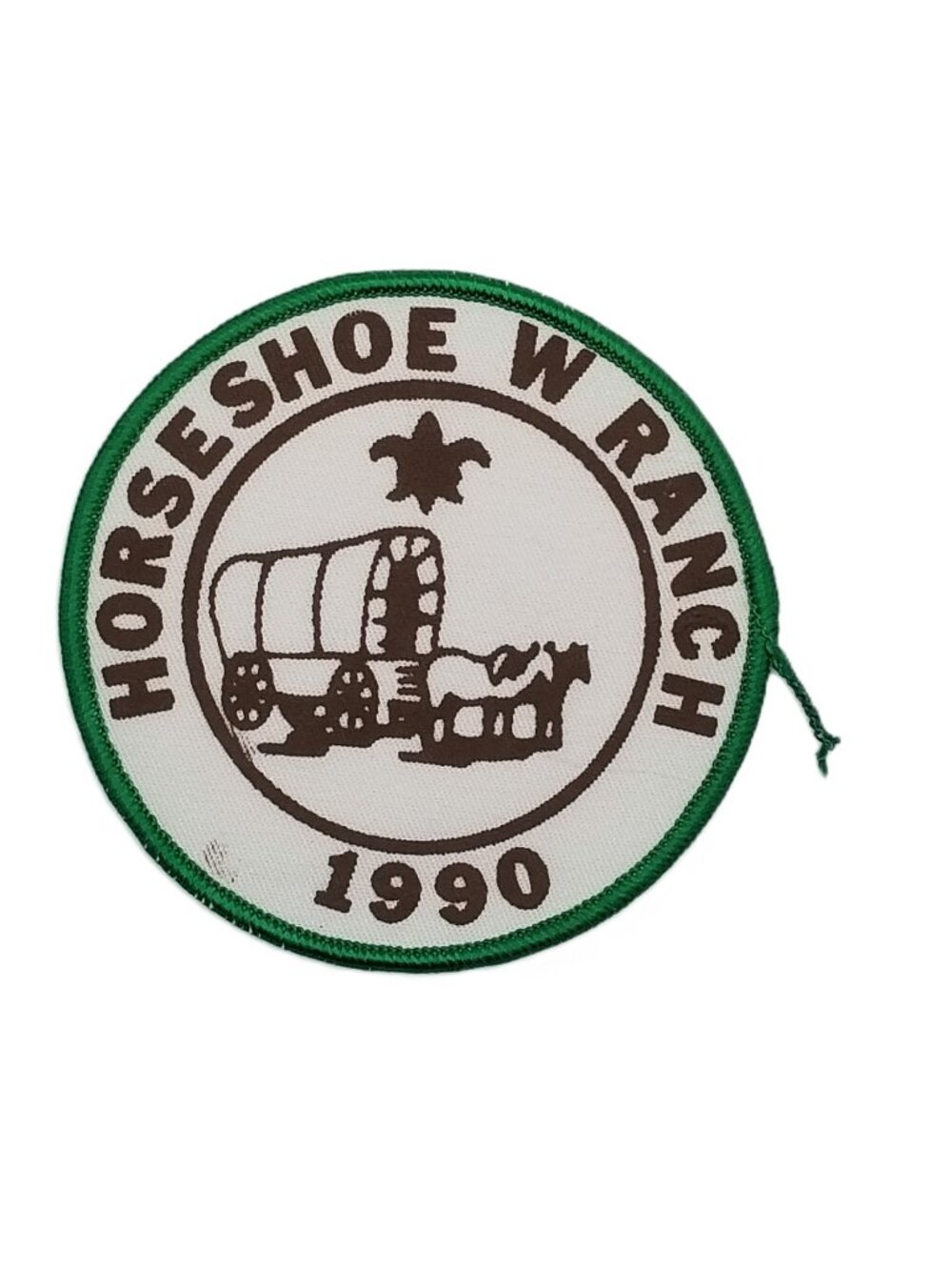 Horseshoe W Ranch 1990 Boy Scouts Patch BSA Wagon Western Camp Vintage